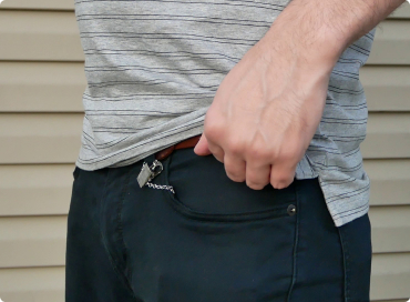 Can clip around your belt loop
